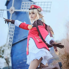 Ultimate Klee Cosplay Bundle – Red Dress, Wig, Shoes & Backpack Set