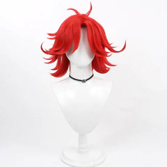 Niffty Red Cosplay Wig – Vibrant Hazbin Hotel Anime Hairpiece