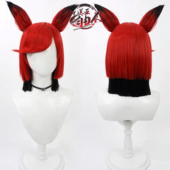 Alastor โRadio Demonโ Cosplay Wig โ Sinister Red & Black Broadcast Hair