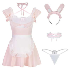 Tempting Bunny Maid Cosplay – Lace See-Through Coffee Girl Fantasy Set