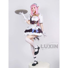 Elysia Maid Cosplay Bundle – Dress, Wig & Shoes for Honkai Impact Rd Fans