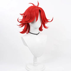 Niffty Red Cosplay Wig – Vibrant Hazbin Hotel Anime Hairpiece