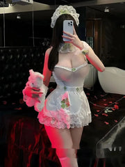 Preppy Princess V-Neck Lace Layered Dress