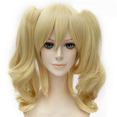 Golden Yellow Curly Cosplay Wig โ Full Headgear for European & American Anime Styles