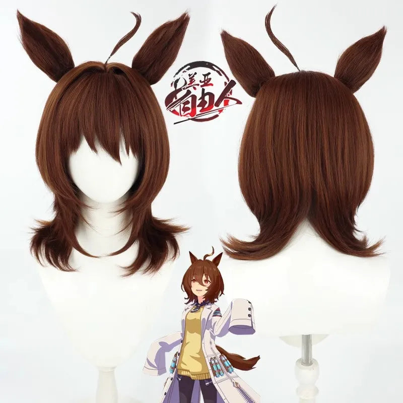 Agnes Tachyon “Pretty Derby” Cosplay Wig – Sleek Pink & White Racing Style