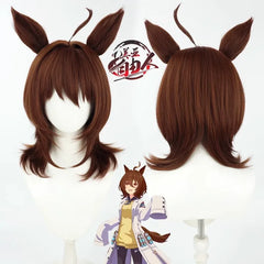Agnes Tachyon “Pretty Derby” Cosplay Wig – Sleek Pink & White Racing Style