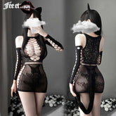 Bold Erotic Black Lingerie Outfit