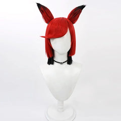Alastor โRadio Demonโ Cosplay Wig โ Sinister Red & Black Broadcast Hair