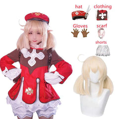 Ultimate Klee Cosplay Bundle – Red Dress, Wig, Shoes & Backpack Set
