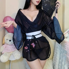 Japanese Kimono Bathrobe Lingerie for Curves