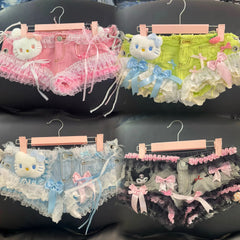 Handmade Sweet Lace Denim Shorts