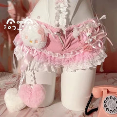 Handmade Sweet Lace Denim Shorts