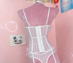 Handmade Bow lace vest vest suit