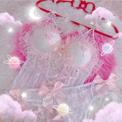 Handmade Bow lace vest vest suit