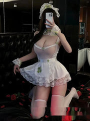 Preppy Princess V-Neck Lace Layered Dress