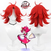 Niffty Red Cosplay Wig โ Vibrant Hazbin Hotel Anime Hairpiece
