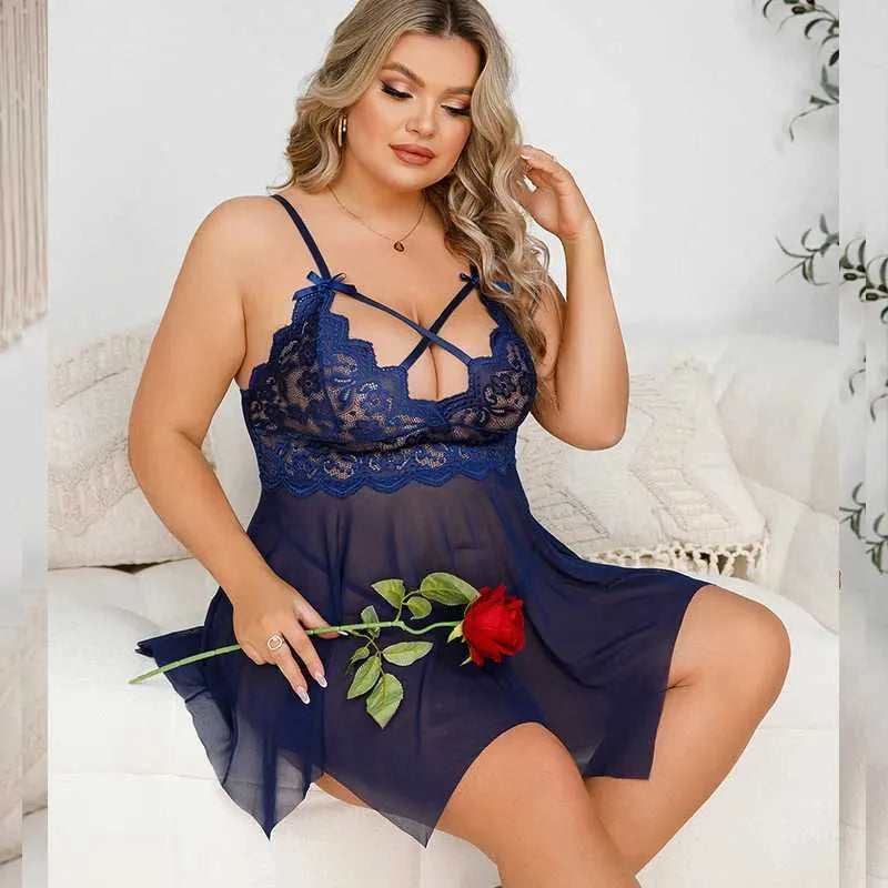 Sexy Tulle Babydoll Dress for Curvy Women