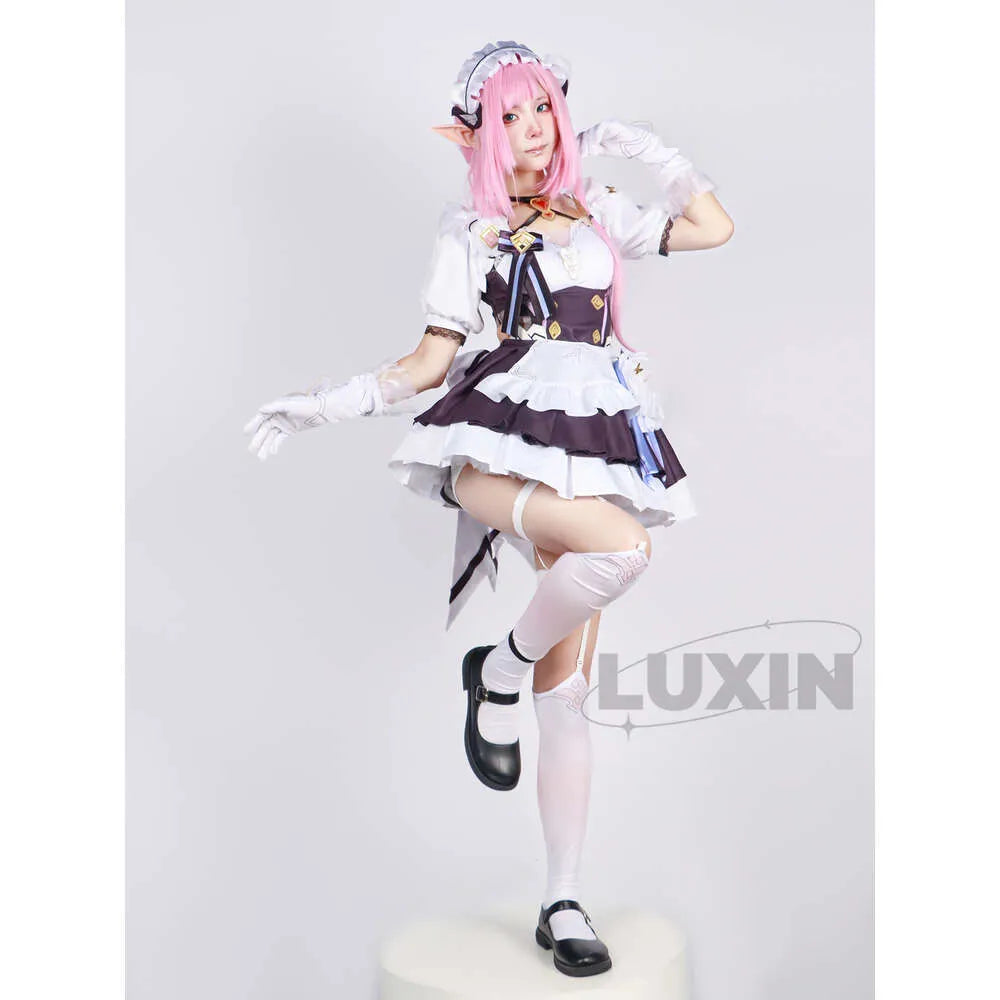 Elysia Maid Cosplay Bundle – Dress, Wig & Shoes for Honkai Impact Rd Fans