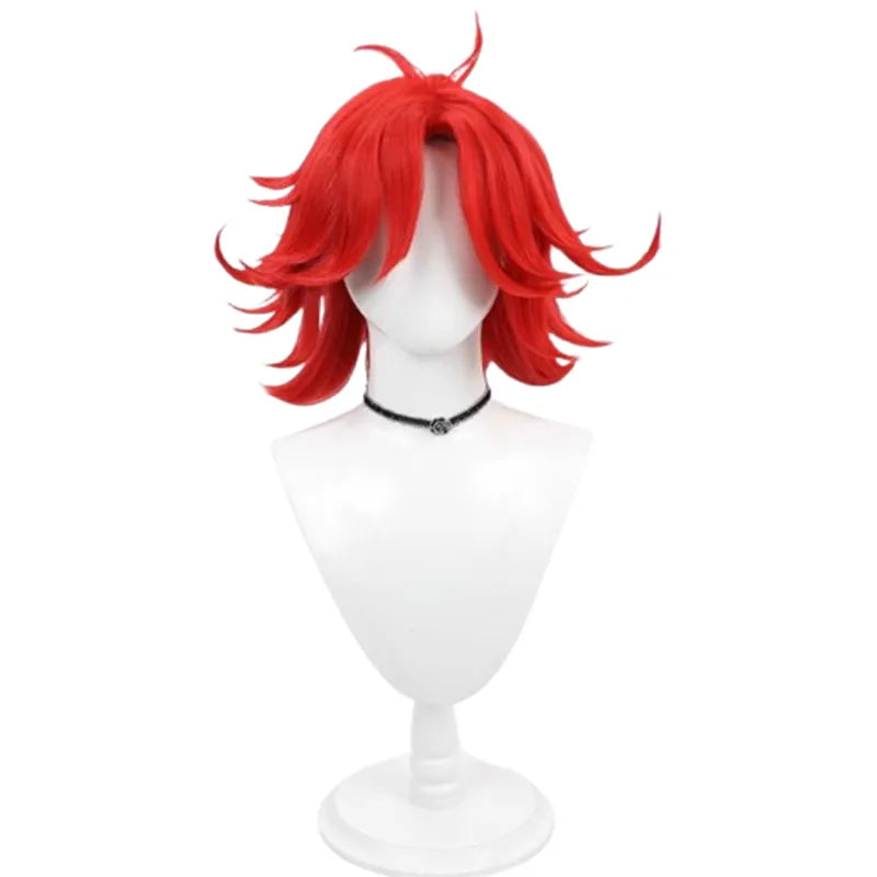 Niffty Red Cosplay Wig – Vibrant Hazbin Hotel Anime Hairpiece