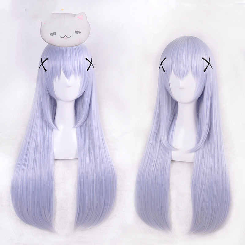 Kaze Chino Wind Whisper Cosplay Wig – Soft Silver-Blue Anime Hairpiece