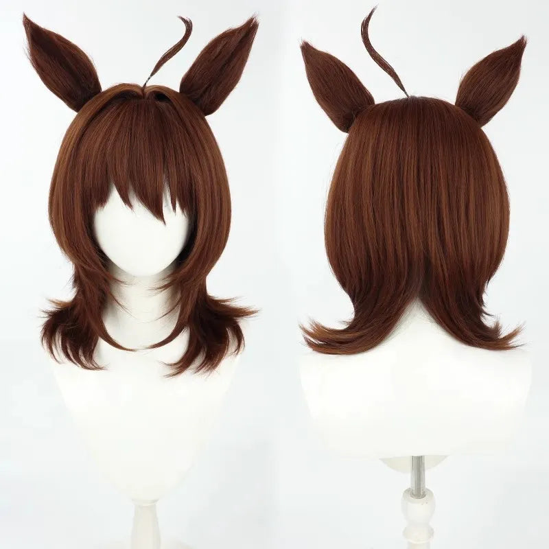 Agnes Tachyon “Pretty Derby” Cosplay Wig – Sleek Pink & White Racing Style