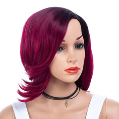 Vibrant Two-Tone Bob Wig – Short Curly Gradient Hairpiece
