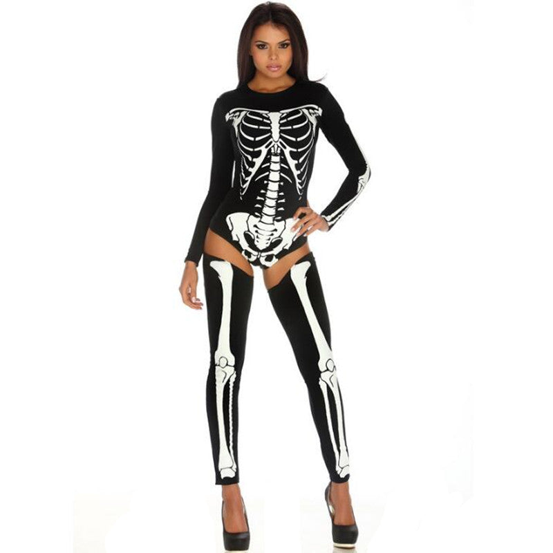  Skull Zombie Cosplay Costume – Halloween Horror Chic