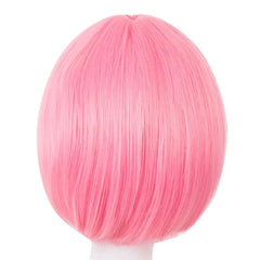 Fei-Show Pink Bob Wig – Heat-Resistant Short Wavy Cosplay Hairpiece