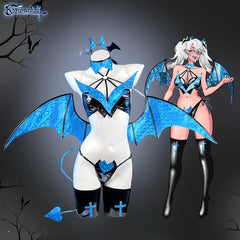 KORURACLUB-Cosplay Blue Diamond Succubus Lingerie（7-Piece Set）