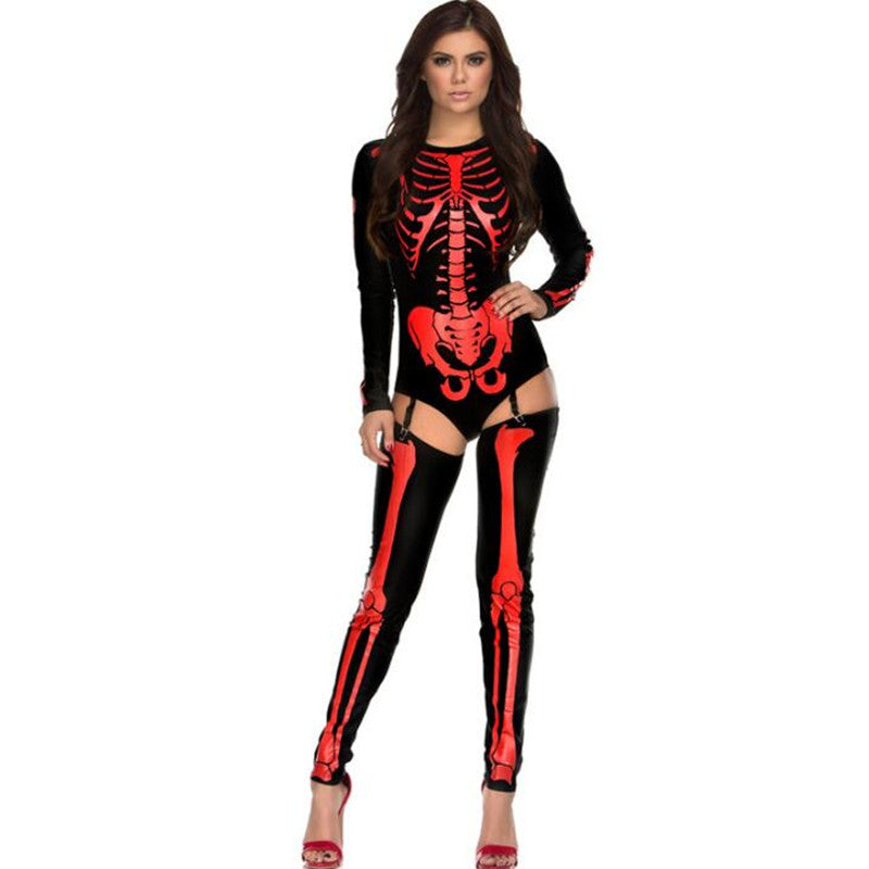  Skull Zombie Cosplay Costume – Halloween Horror Chic