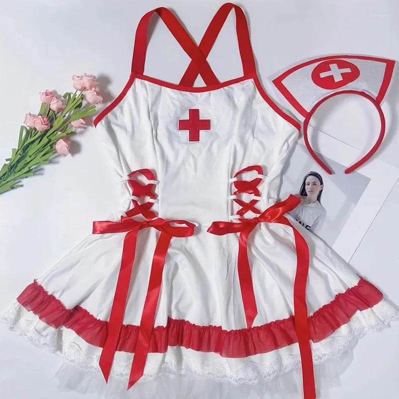 Women's Anime Maid & Naughty Nun Cosplay Lingerie – Seductive Sling Sleepwear Dress for Erotic Temptation 
