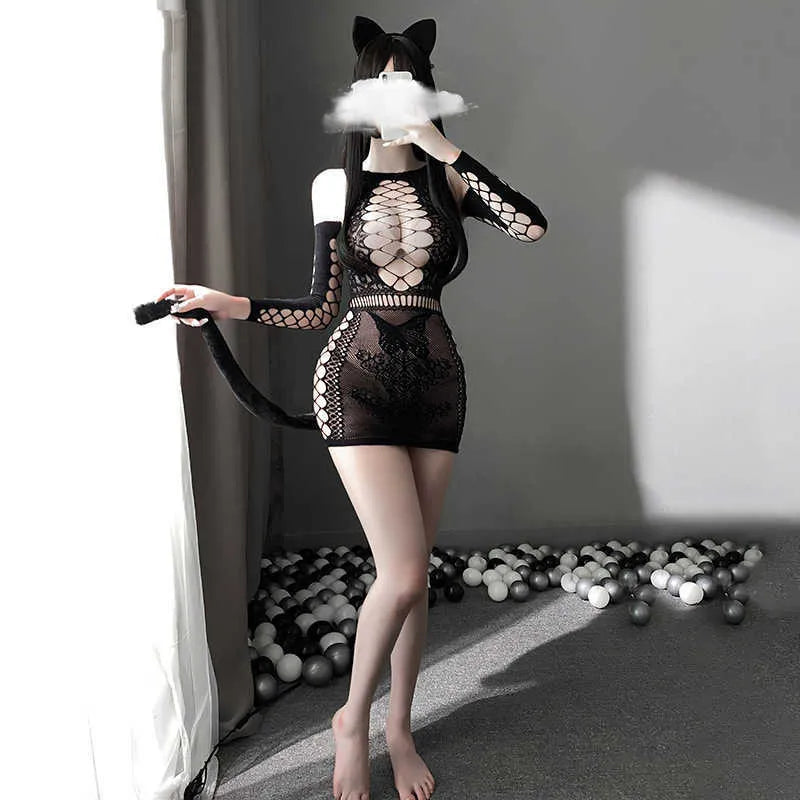 Bold Erotic Black Lingerie Outfit