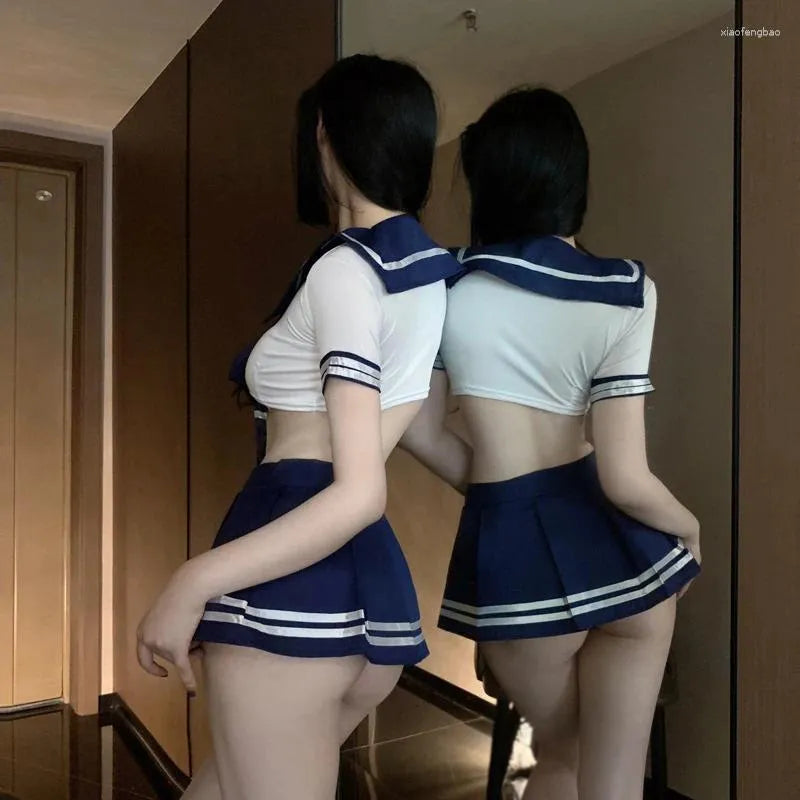 Crotchless JK Uniform Cosplay for Curvy Queens