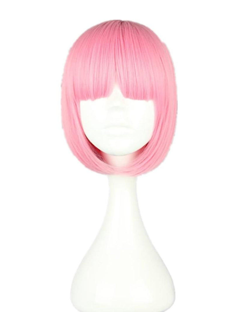 Fei-Show Pink Bob Wig – Heat-Resistant Short Wavy Cosplay Hairpiece