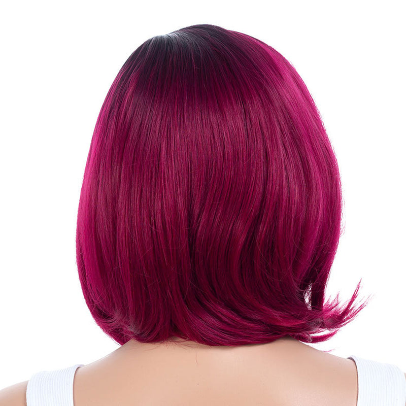 Vibrant Two-Tone Bob Wig – Short Curly Gradient Hairpiece