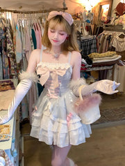 Pink Fairy Tie-Front Camisole Mini Dress