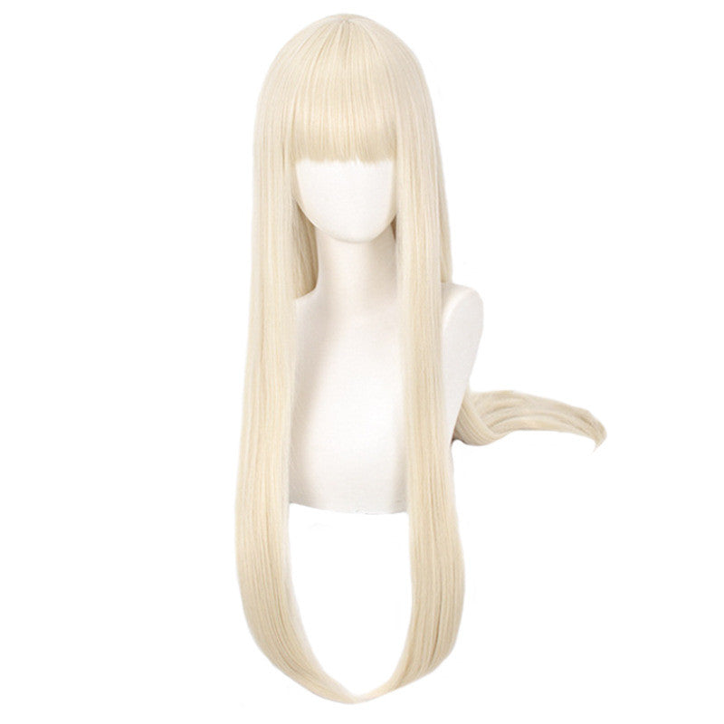 Milk-Golden Anime Bangs Wig – Soft Golden Blonde Cosplay Hairpiece