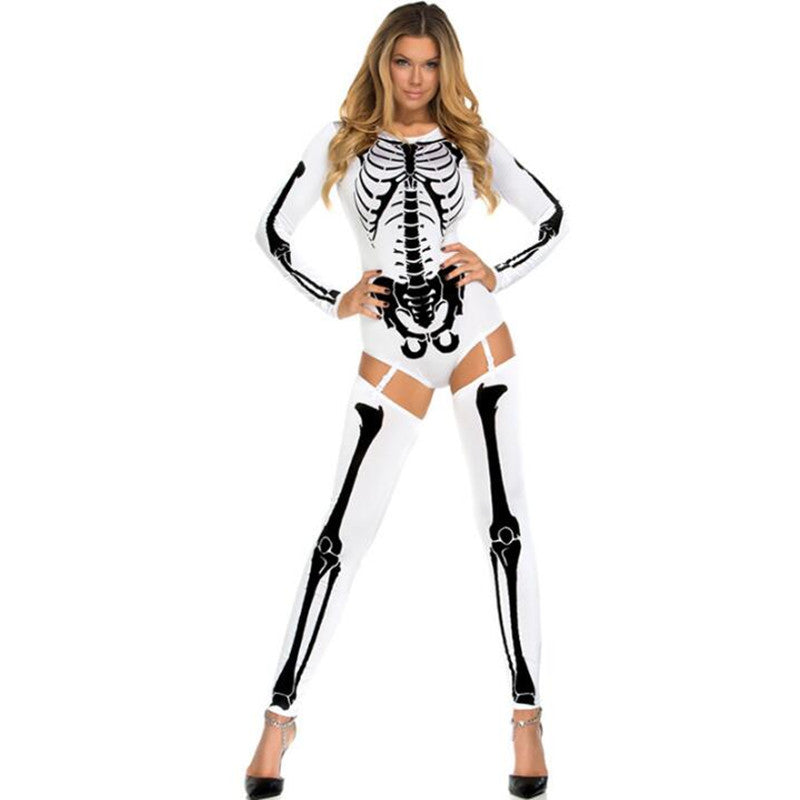  Skull Zombie Cosplay Costume – Halloween Horror Chic