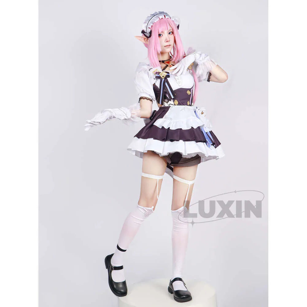 Elysia Maid Cosplay Bundle – Dress, Wig & Shoes for Honkai Impact Rd Fans