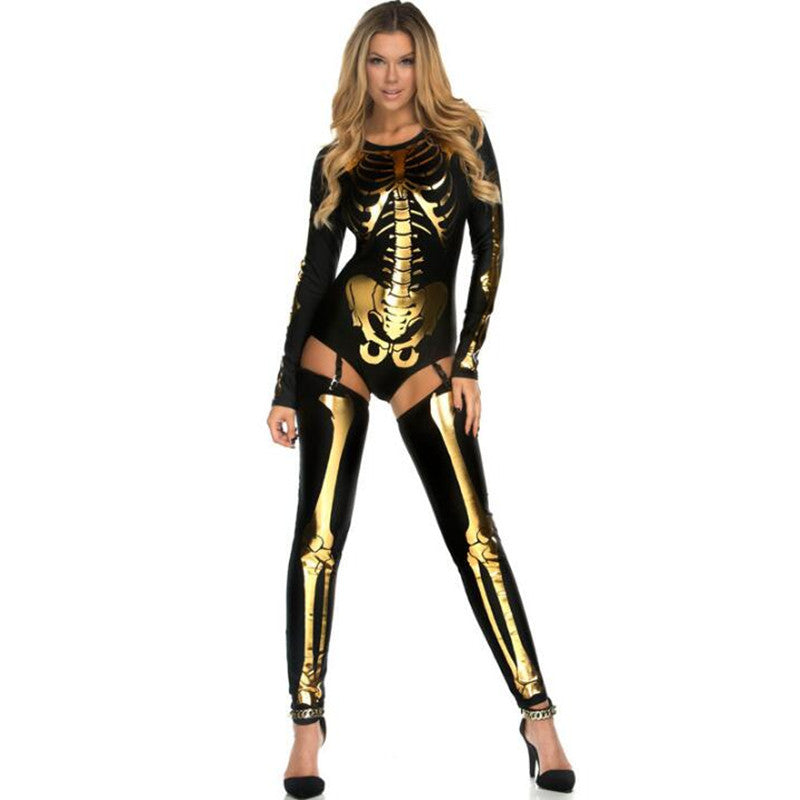 Skull Zombie Cosplay Costume – Halloween Horror Chic
