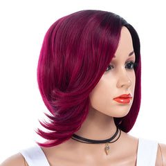 Vibrant Two-Tone Bob Wig – Short Curly Gradient Hairpiece