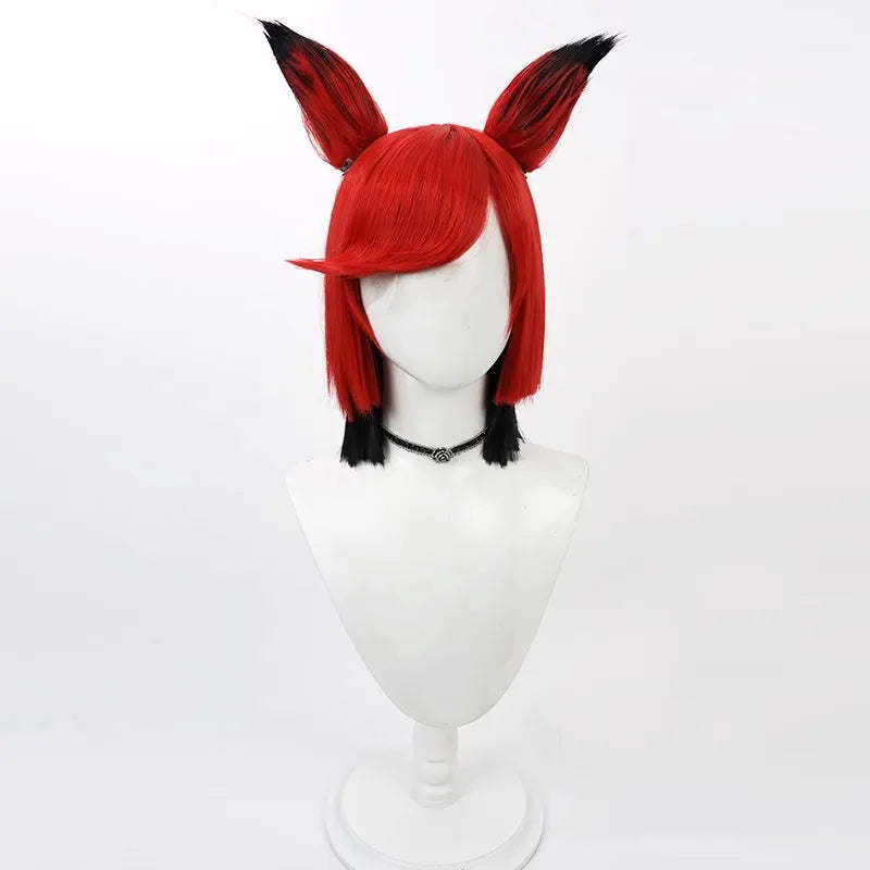 Alastor “Radio Demon” Cosplay Wig – Sinister Red & Black Broadcast Hair