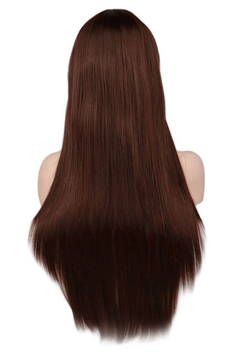 Light Pink Silk Straight Wig – High-Temp Bangs for Chic Cross-Border Fashion