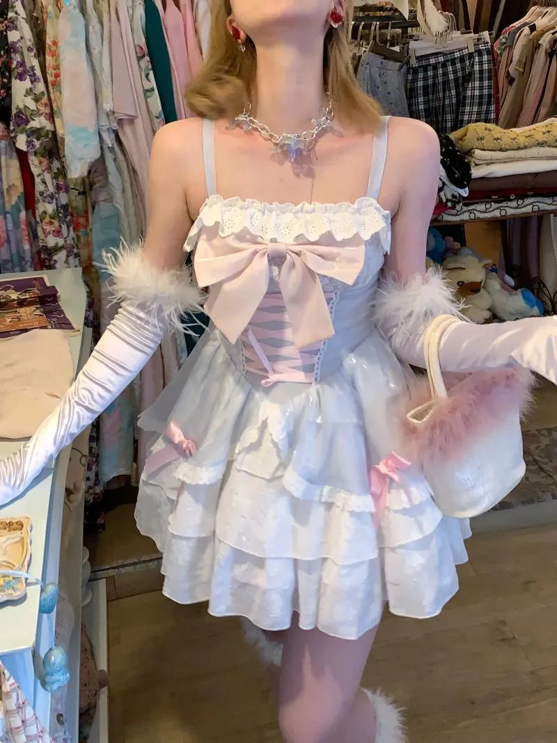 Pink Fairy Tie-Front Camisole Mini Dress
