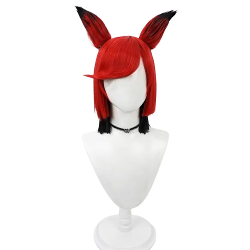 Alastor “Radio Demon” Cosplay Wig – Sinister Red & Black Broadcast Hair