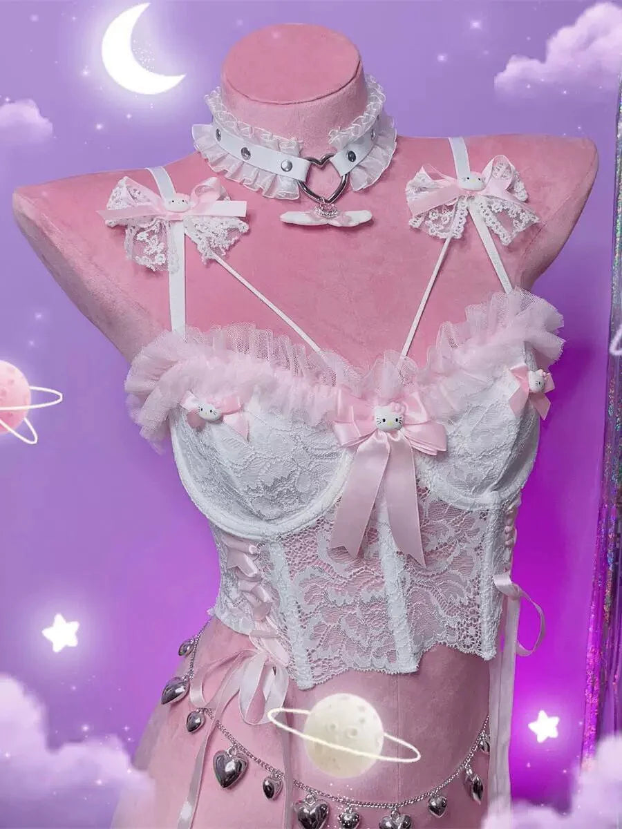 Handmade Lace bow camisole