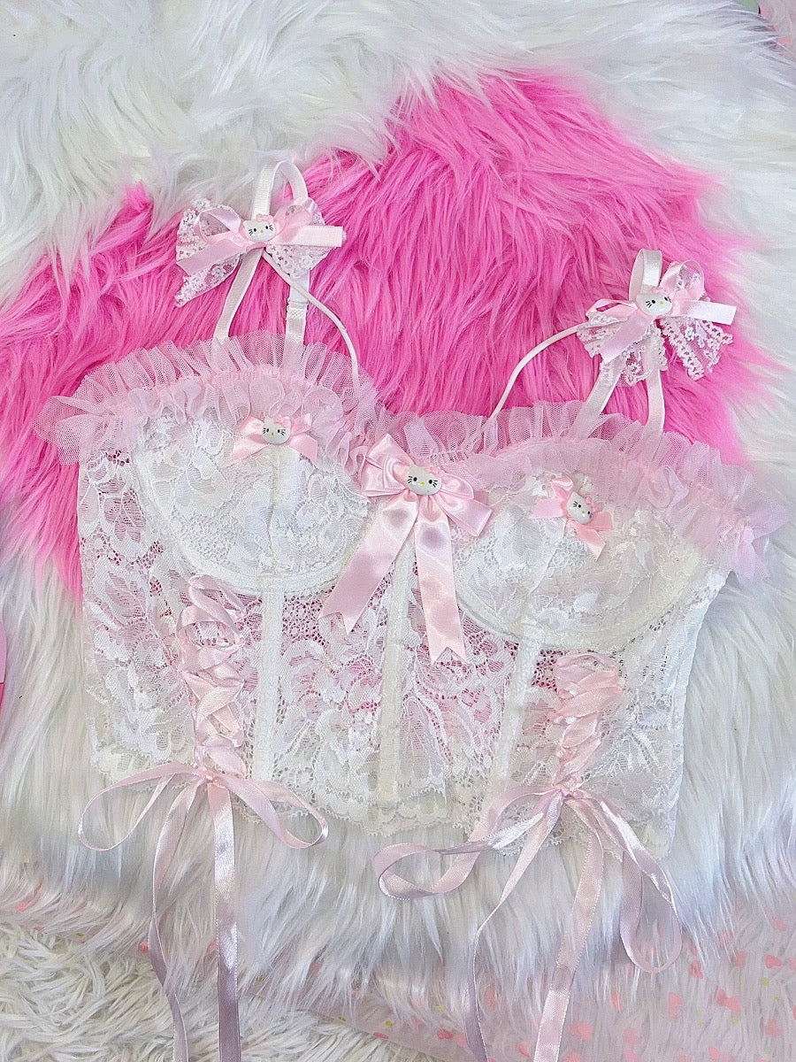 Handmade Lace bow camisole