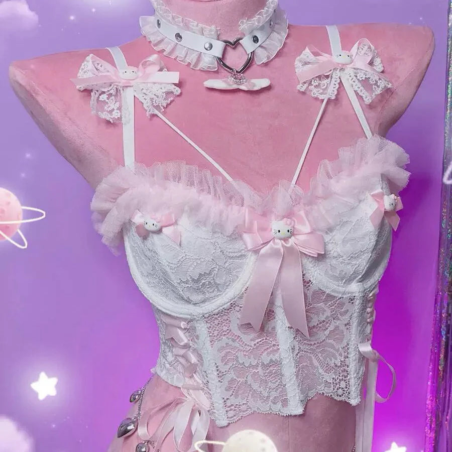 Handmade Lace bow camisole