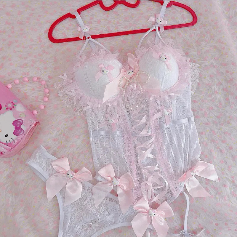 Handmade Bow lace vest vest suit