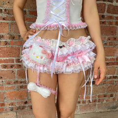 Handmade cute girl cat short